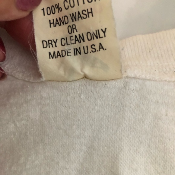 Vintage heavy cotton white long sleeve tee shirt. Size M  20””across, 22” long - Picture 9 of 9